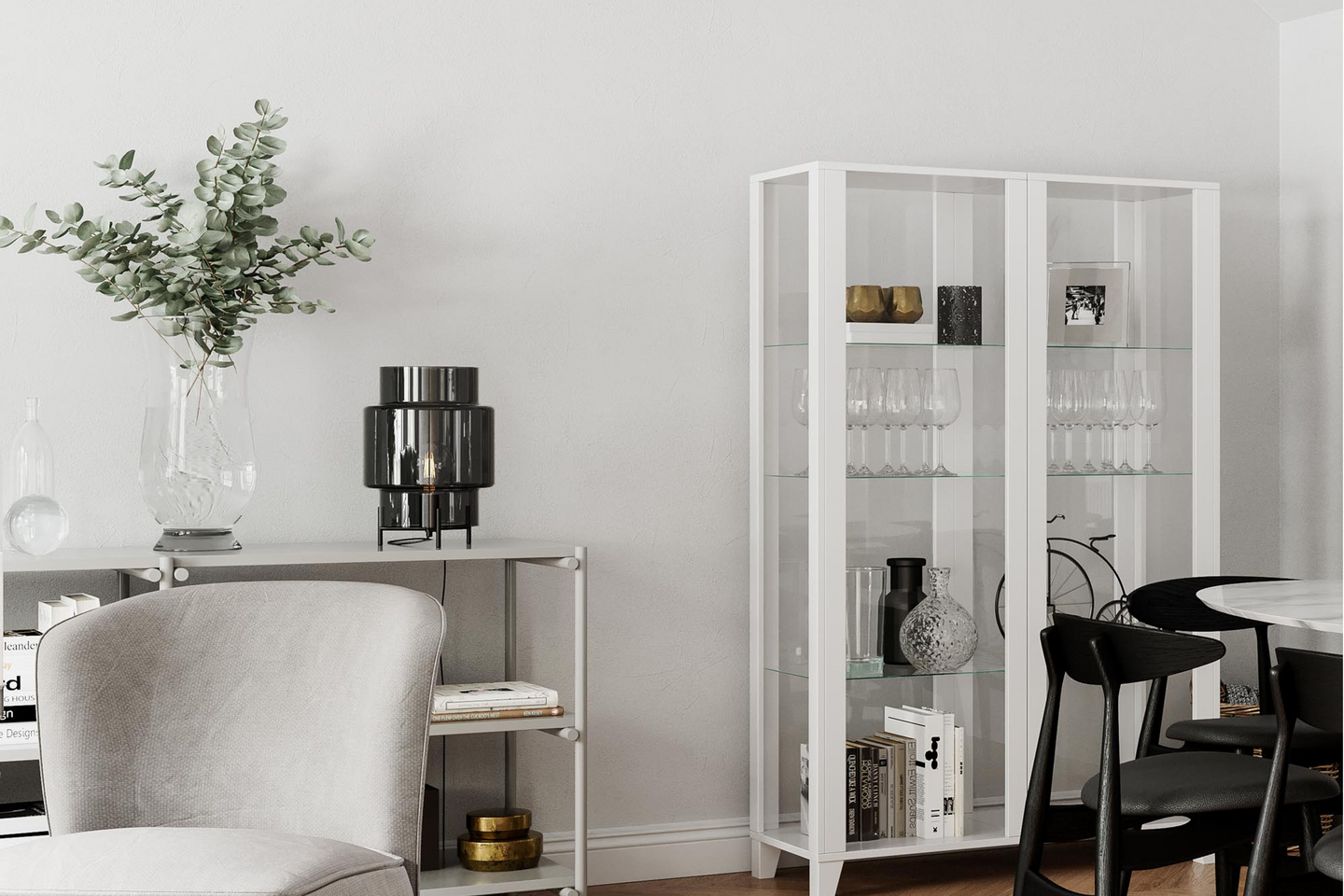 Pöytävalaisin Sessak Ebbot 37cm savunharmaa