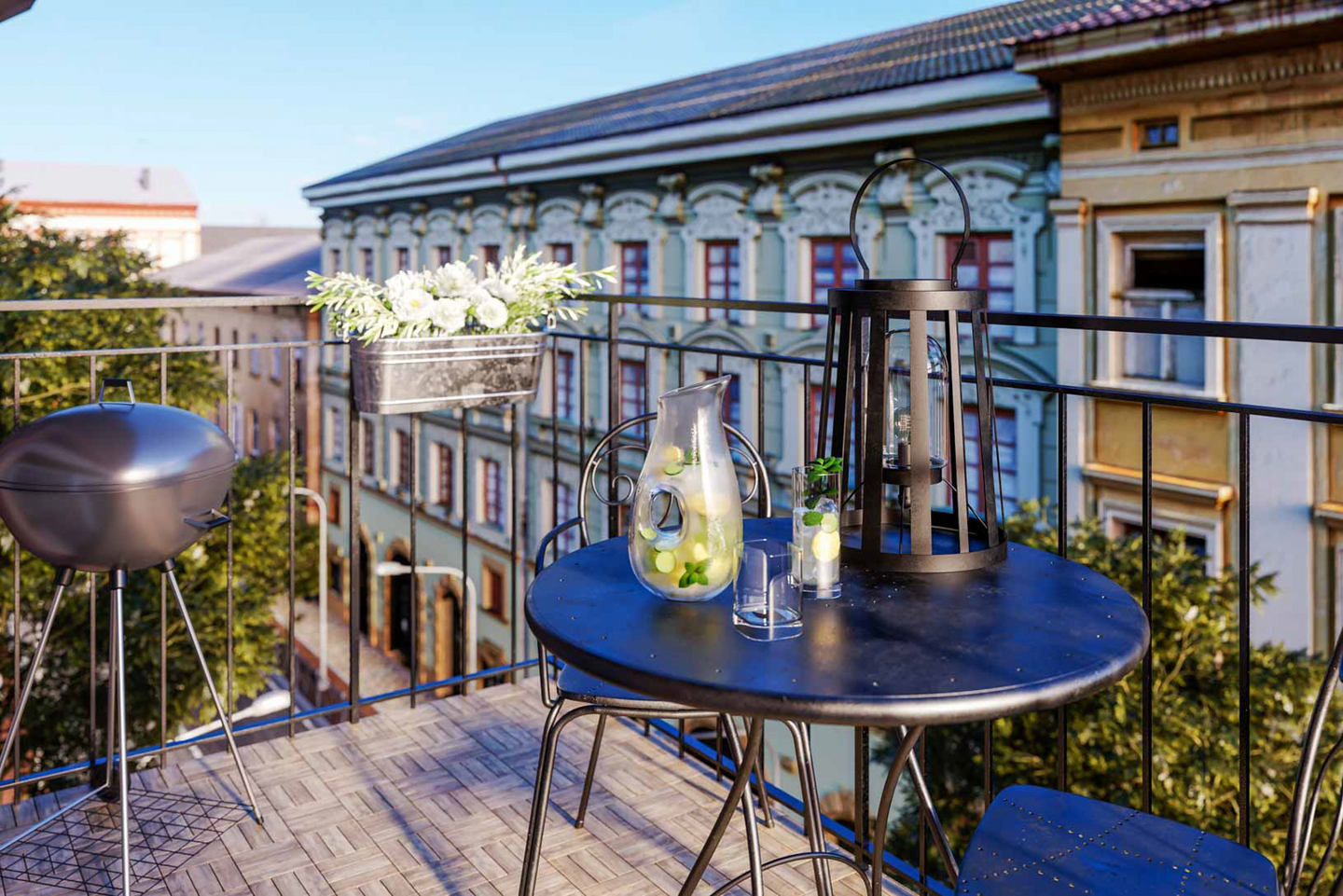 Ulkolattia-/pöytävalaisin By Rydéns Delphia musta