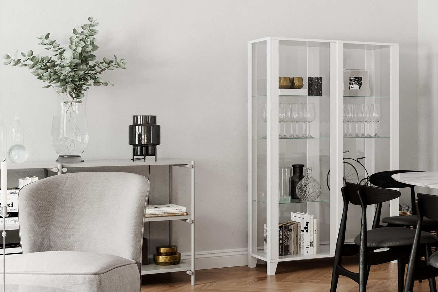 Pöytävalaisin Sessak Ebbot 29cm savunharmaa