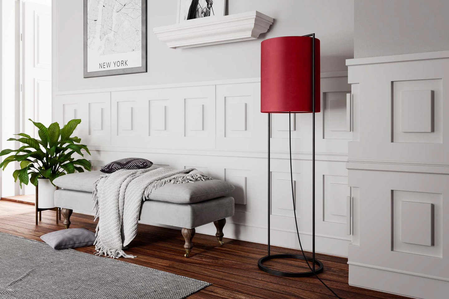 Lattiavalaisin By Rydéns Vieste punainen