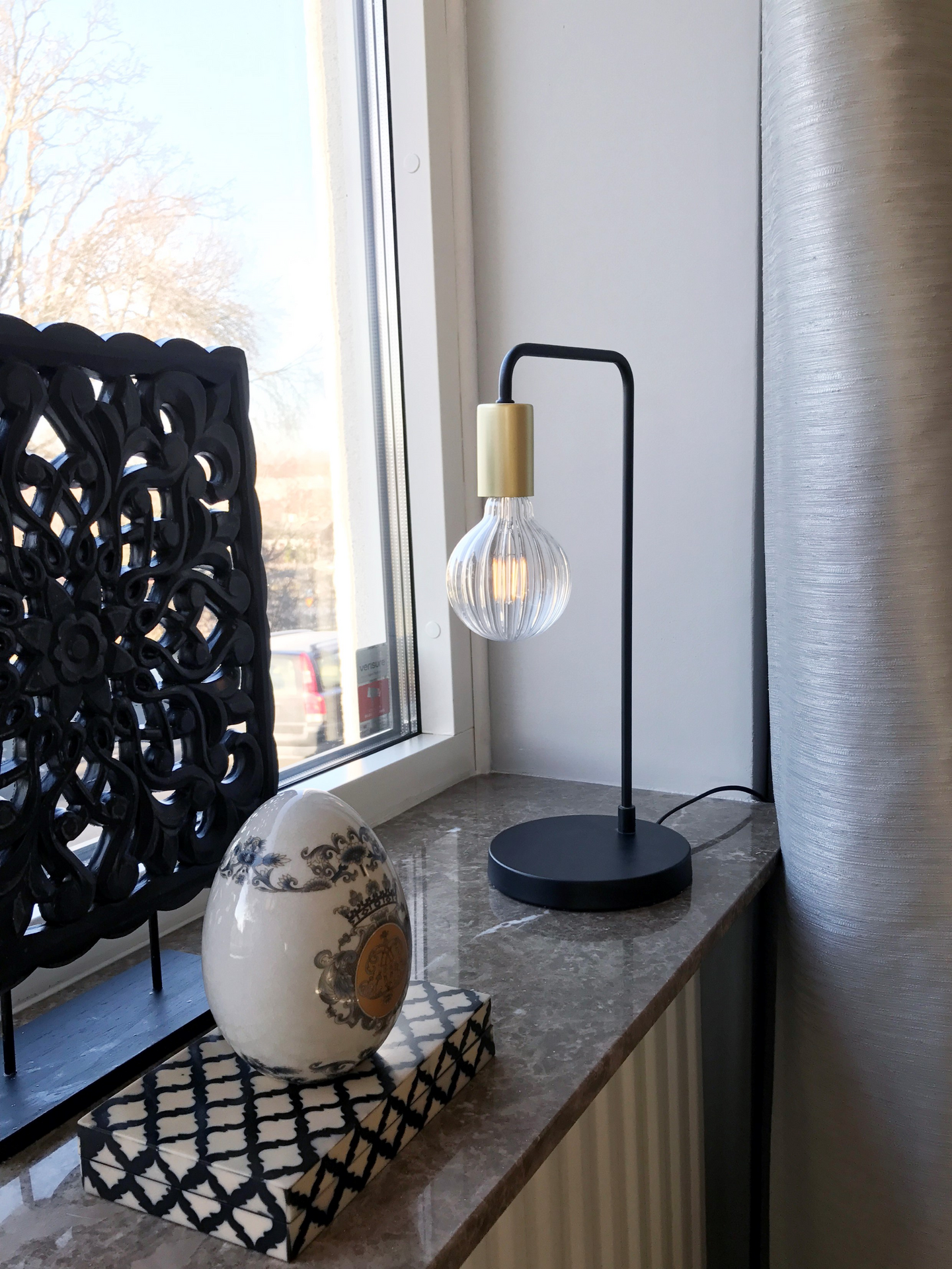 Pöytävalaisin By Rydéns Fondi mattamusta/harjattu messinki