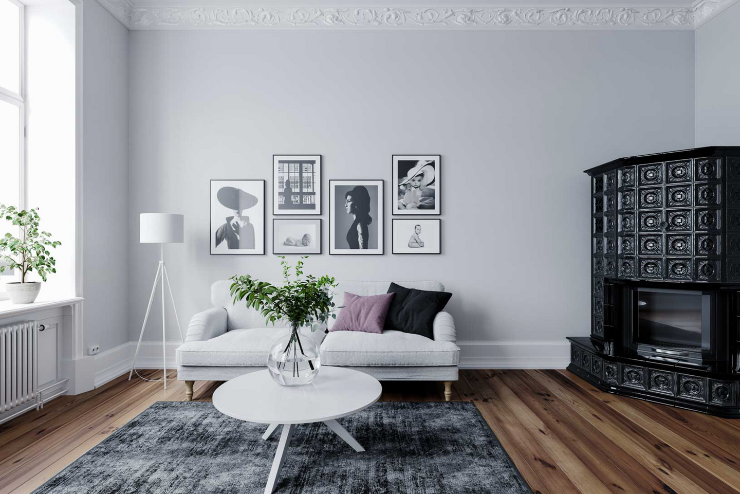 Lattiavalaisin By Rydéns Rina valkoinen