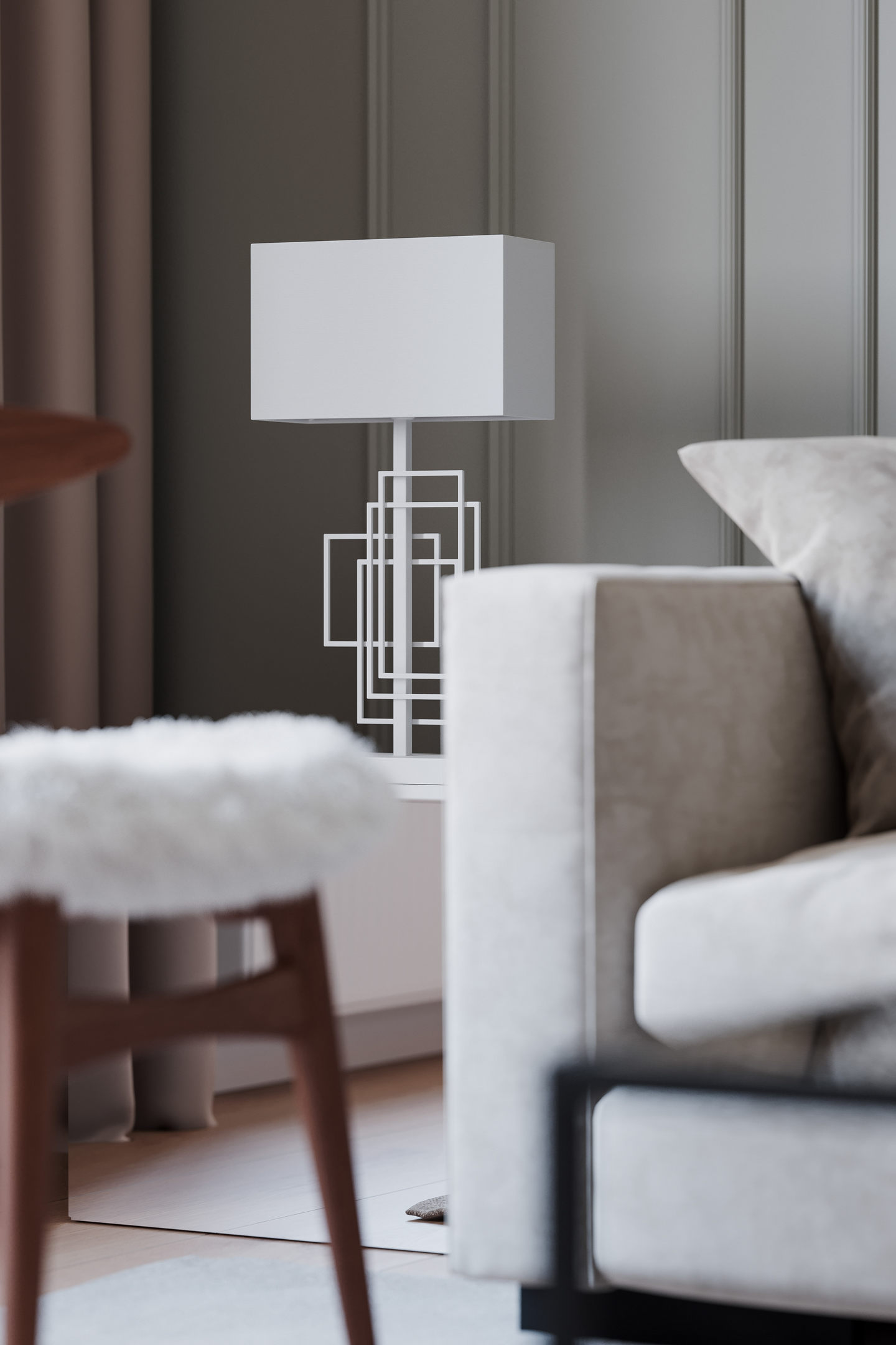 Pöytävalaisin By Rydéns Paragon 69cm valkoinen