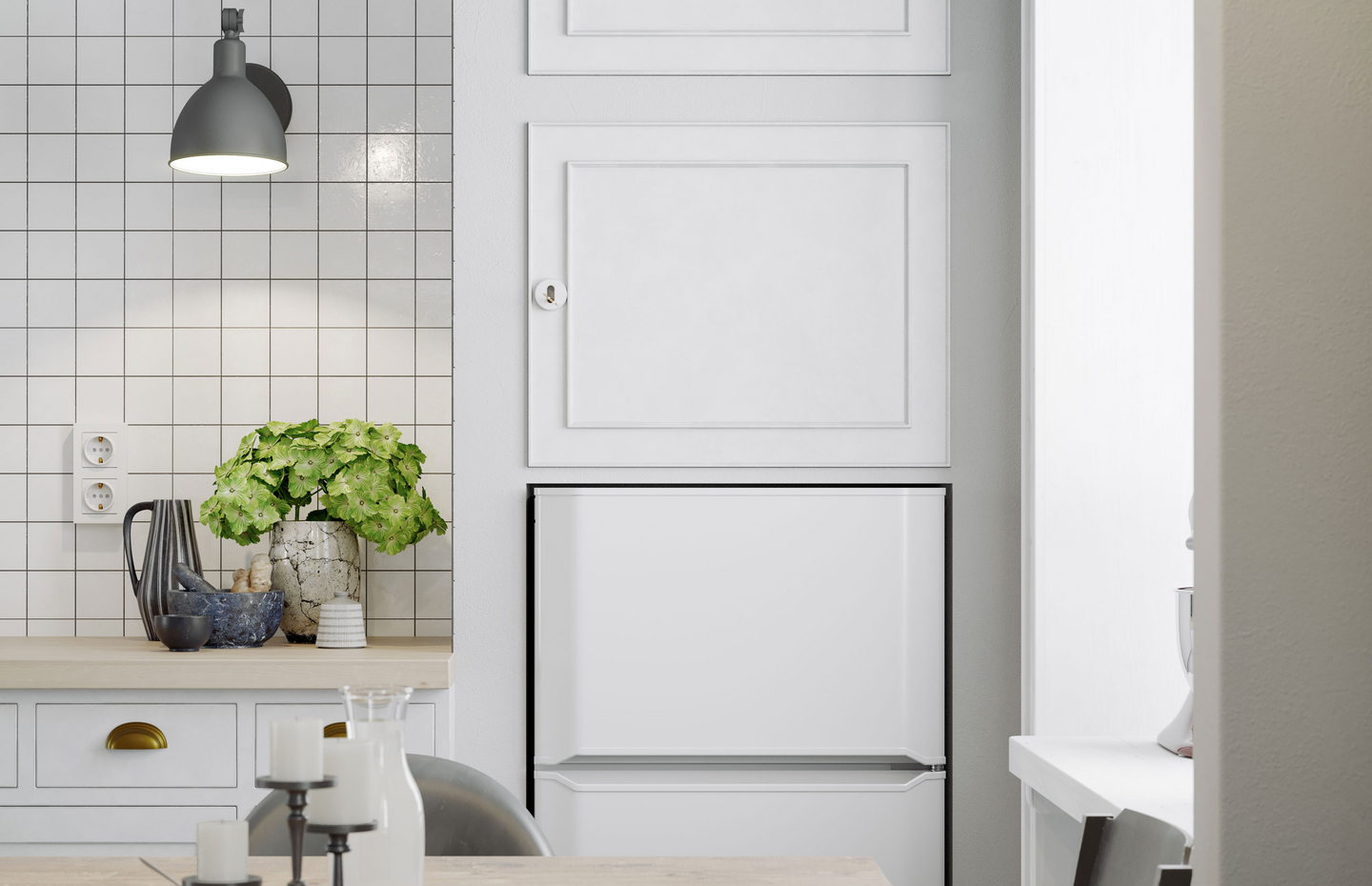 Seinävalaisin By Rydéns Bazar mini hiekanharmaa