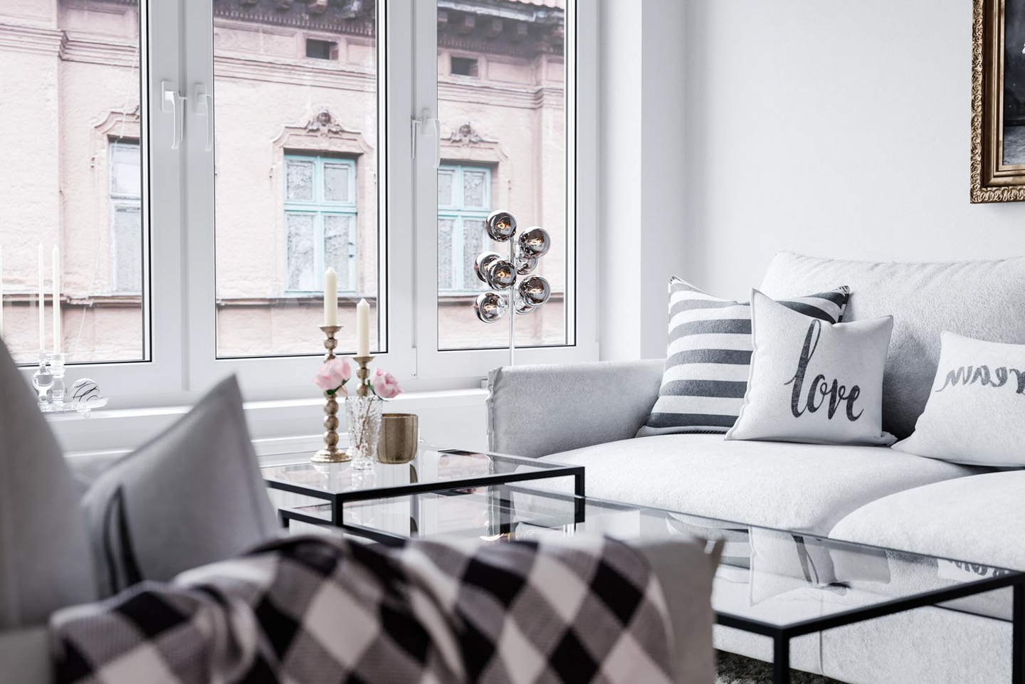 Pöytävalaisin By Rydéns Splendor savunharmaa