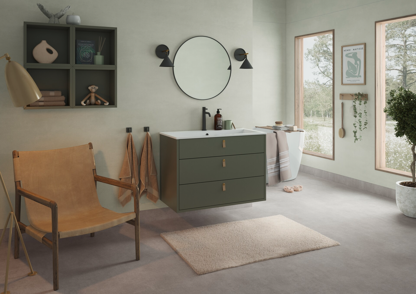 VÅTRUMSVÄGG TARKETT AQUA WALL DS2 RUSTIC VELVET DUSTY GREEN