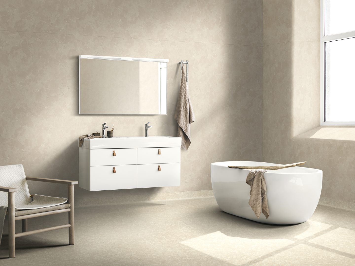 VÅTRUMSVÄGG TARKETT AQUARELLE WALL DS2 ROYAL MARBLE LT BEIGE