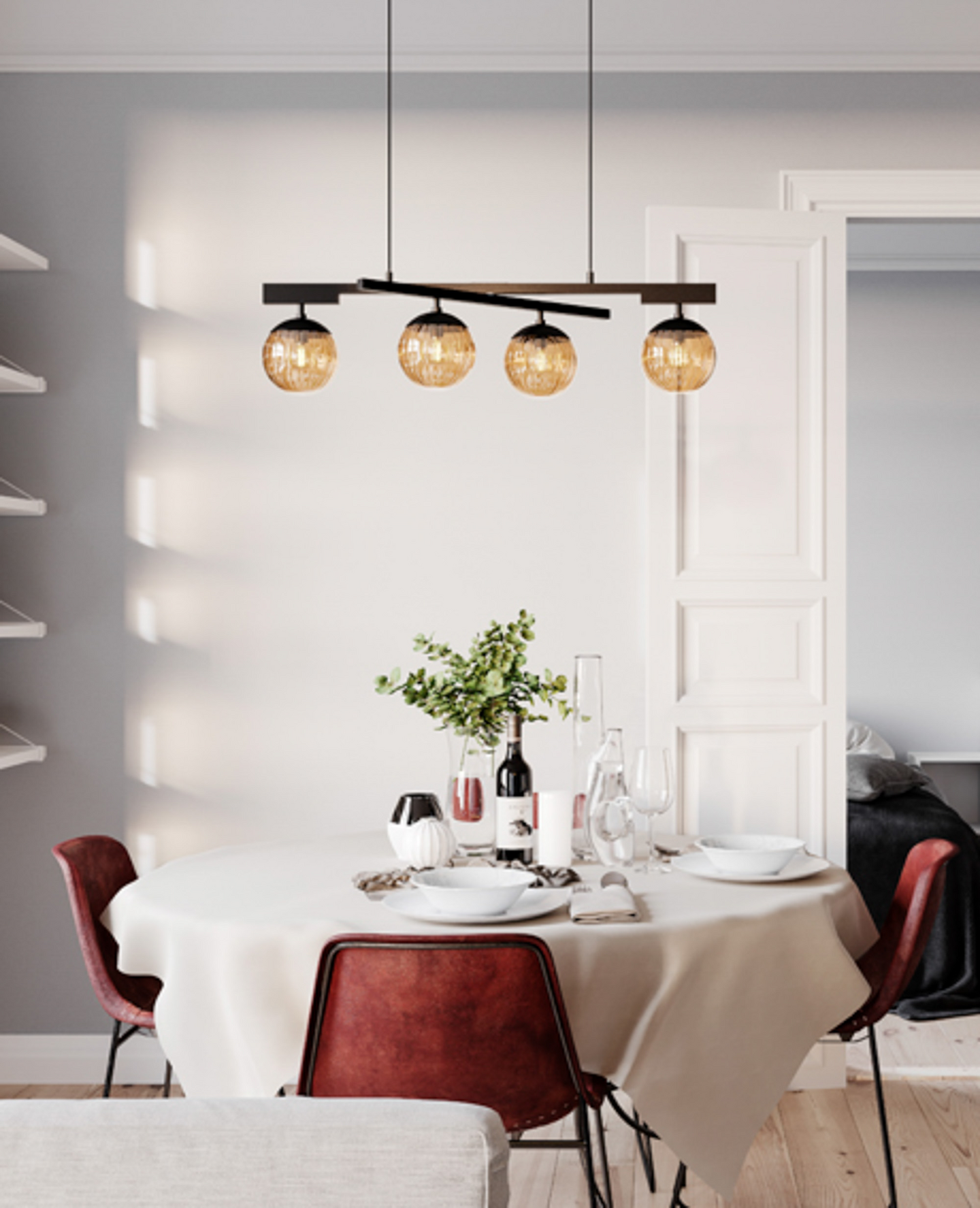 Riippuvalaisin By Rydéns Labelle 4-osainen musta/amber