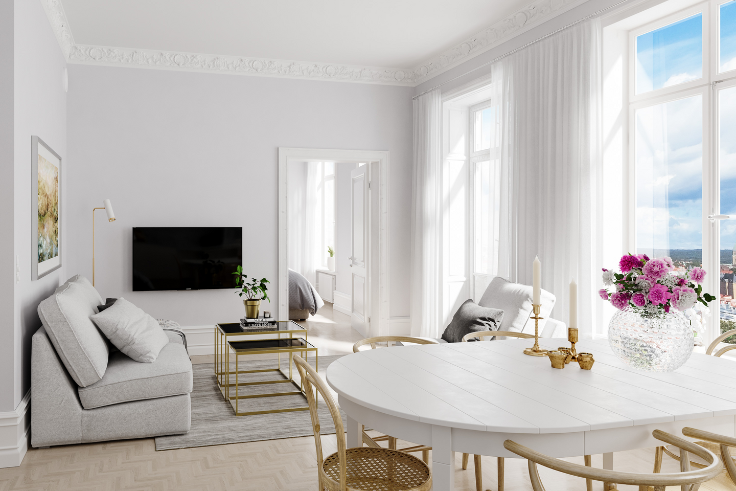 Lattiavalaisin By Rydéns Puls mattavalkoinen