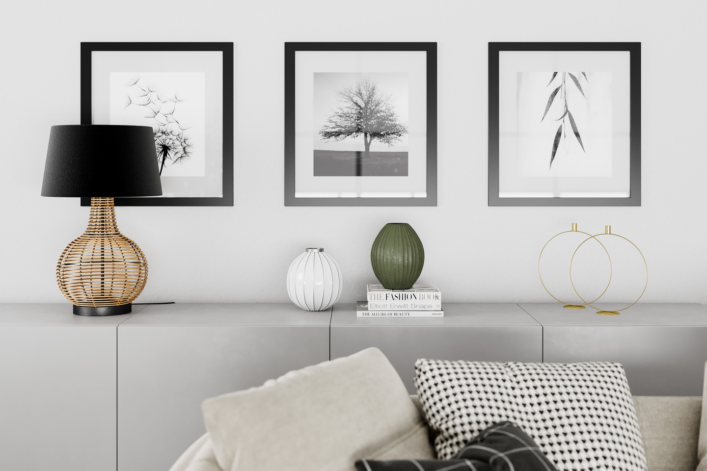 Pöytävalaisin By Rydéns Granad luonnonvärinen/musta