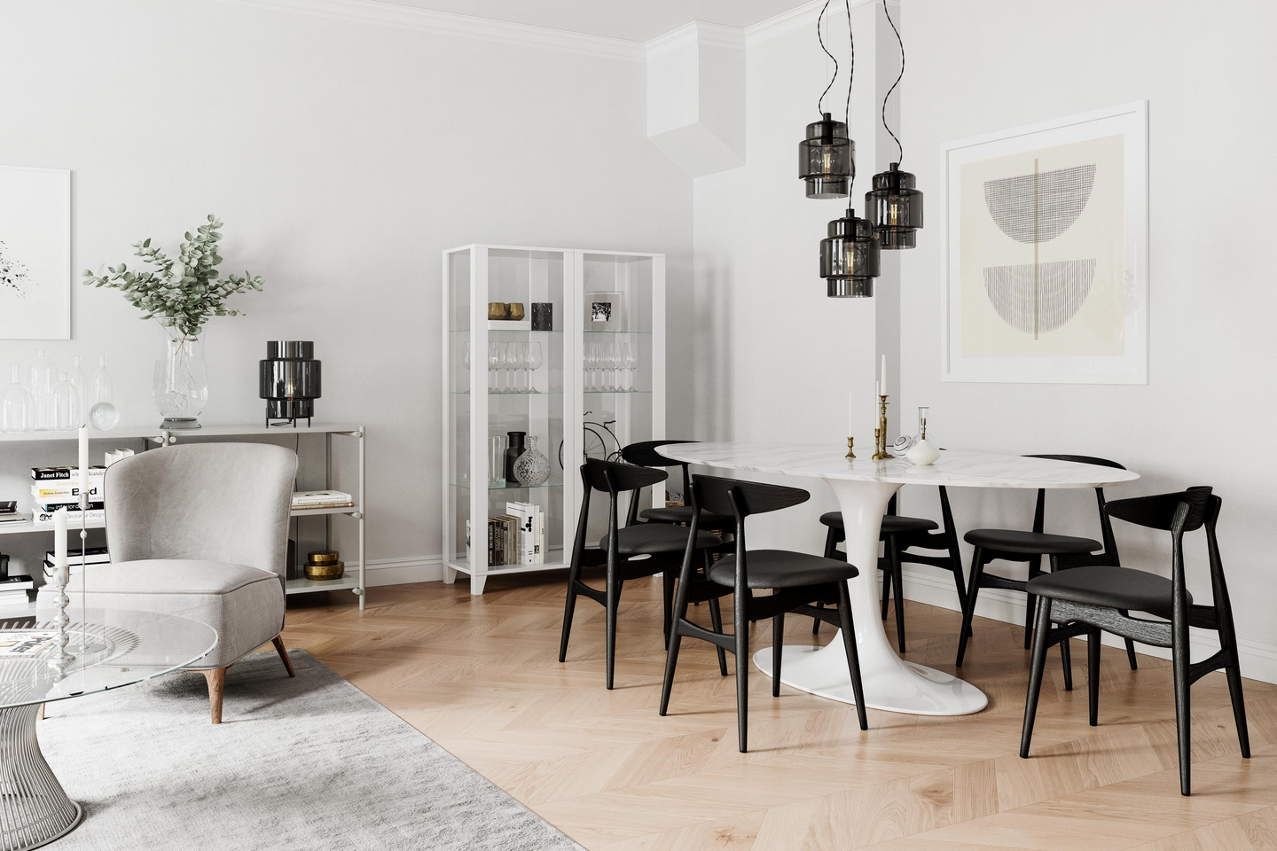 Pöytävalaisin Sessak Ebbot 37cm savunharmaa