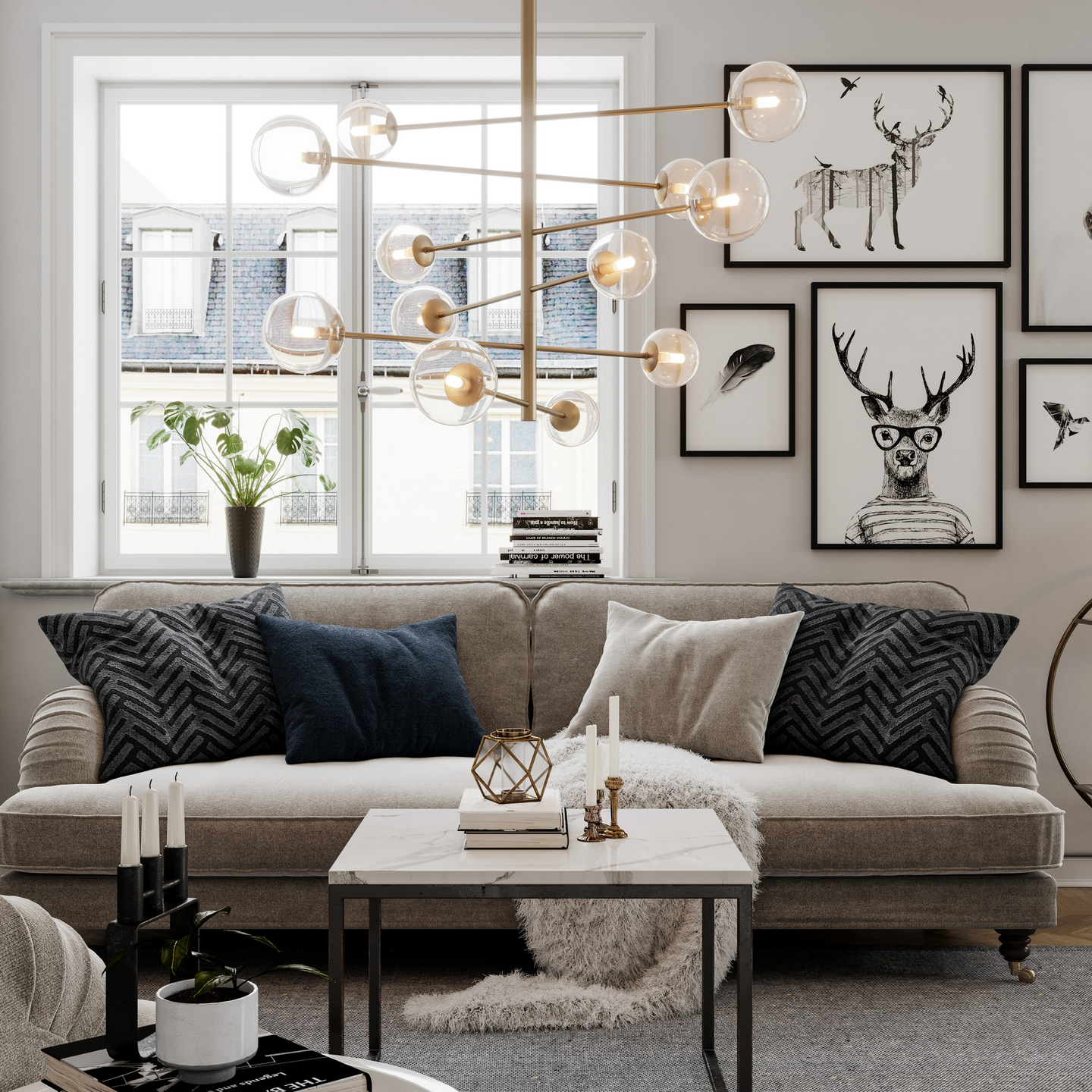 Kattovalaisin By Rydéns Avenue kulta/läpinäkyvä