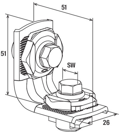 Esiasennettu kulmakiinnike MW Clix 90°C