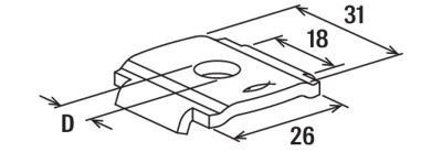 Kiinnityslevy Fischer HK sinkitty 26x31mm halkaisija 8,5mm