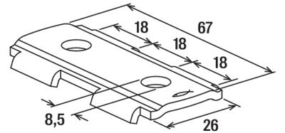 Kiskon jatkolevy Fischer SV sinkitty kierteen halkaisija 8,5mm