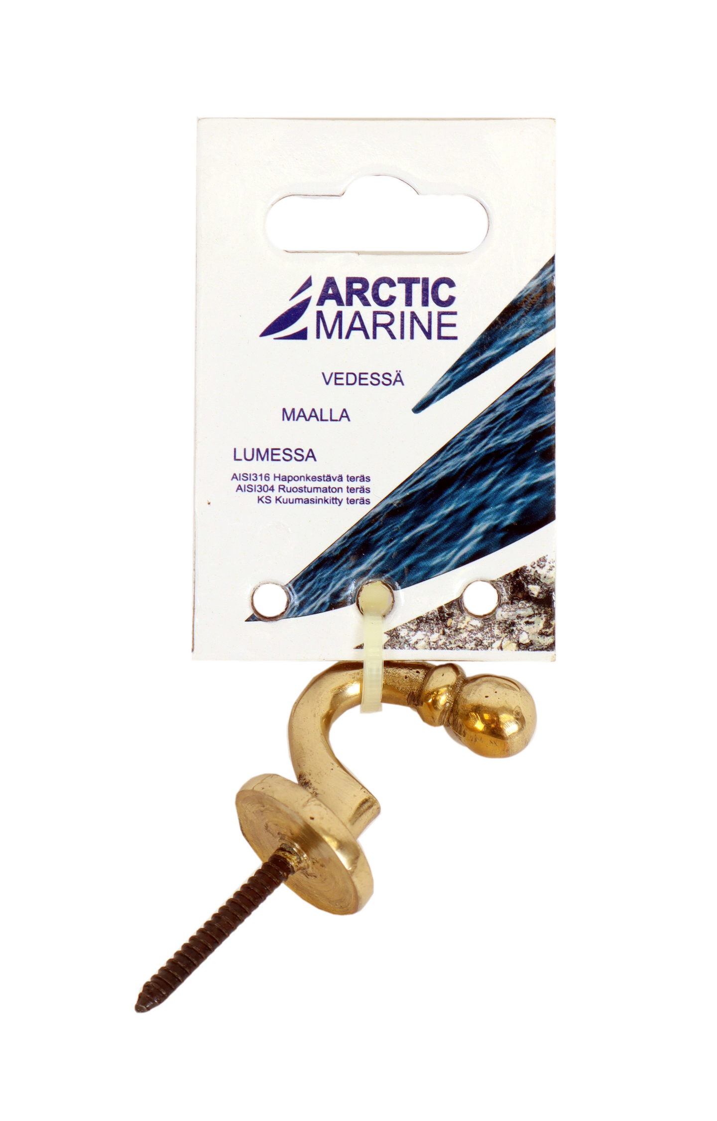 Kaideköyden kuulakoukku kiillotettu messinki