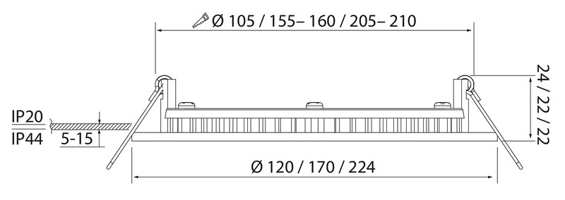 Alasvalo Airam Flat R Duo 120 IP44 8W 830/840 himmennettävä valkoinen