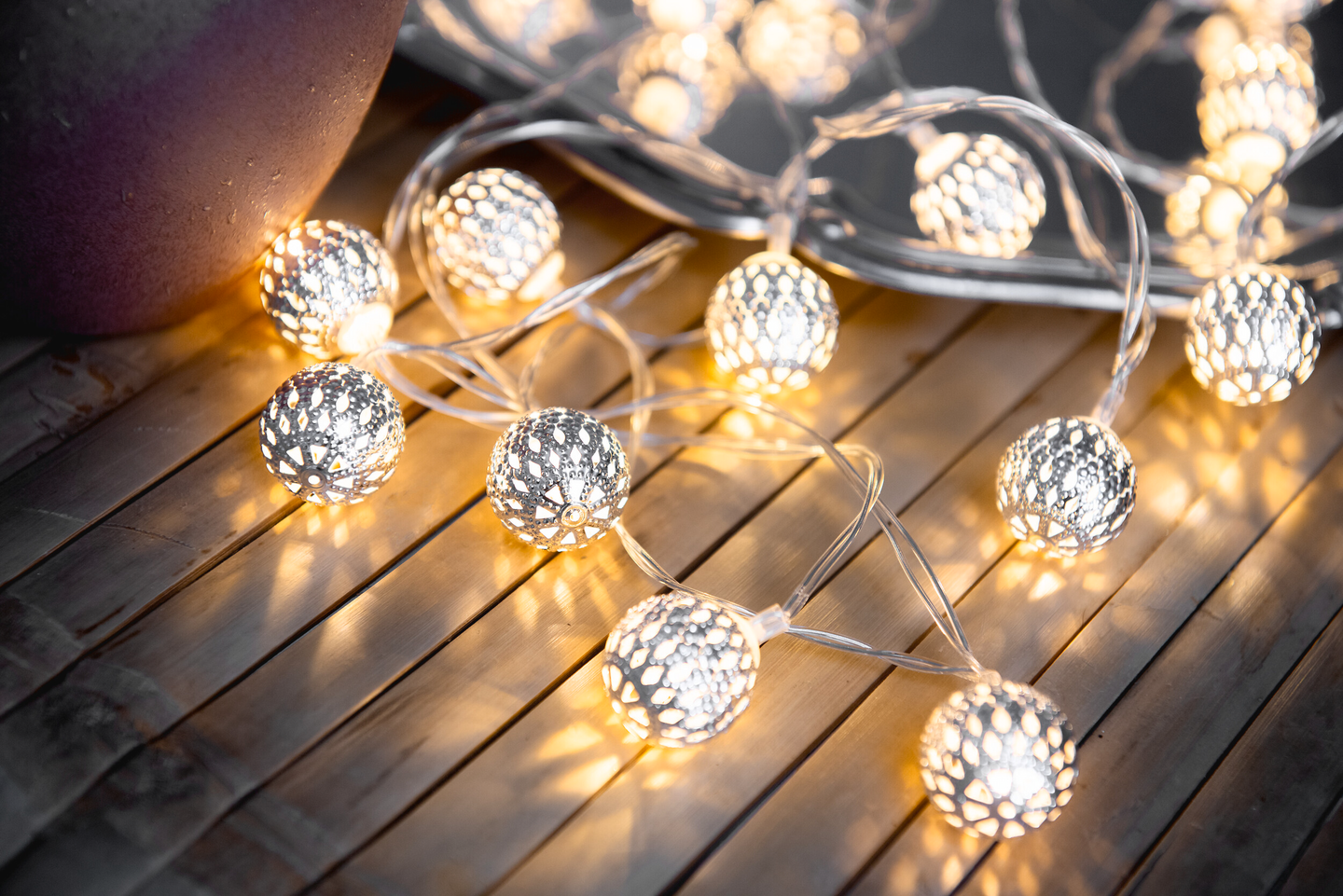 Metallipallosarja Airam Elsa 20 led hopea