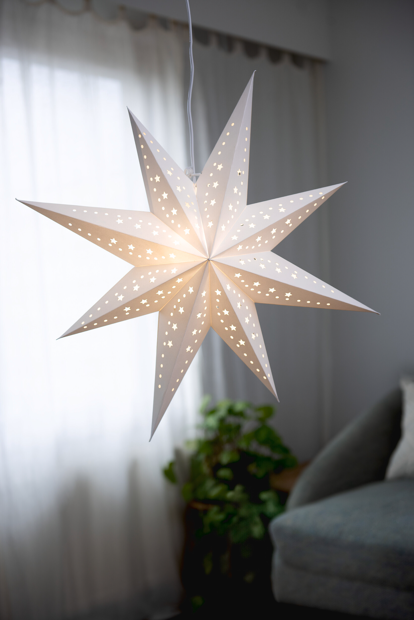 Paperitähti Airam Kaamos 58 cm, valkoinen