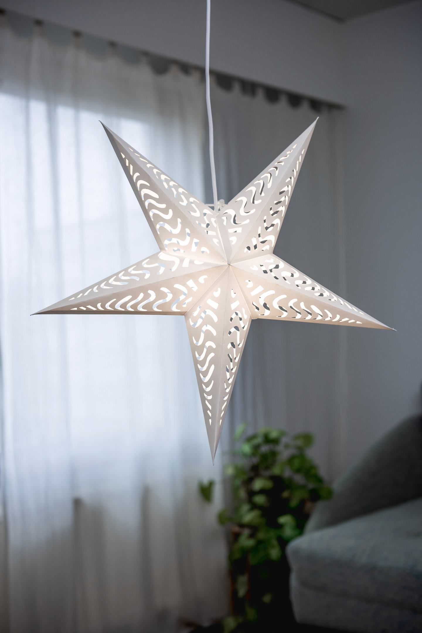 Paperitähti Airam Pallas 52cm valkoinen