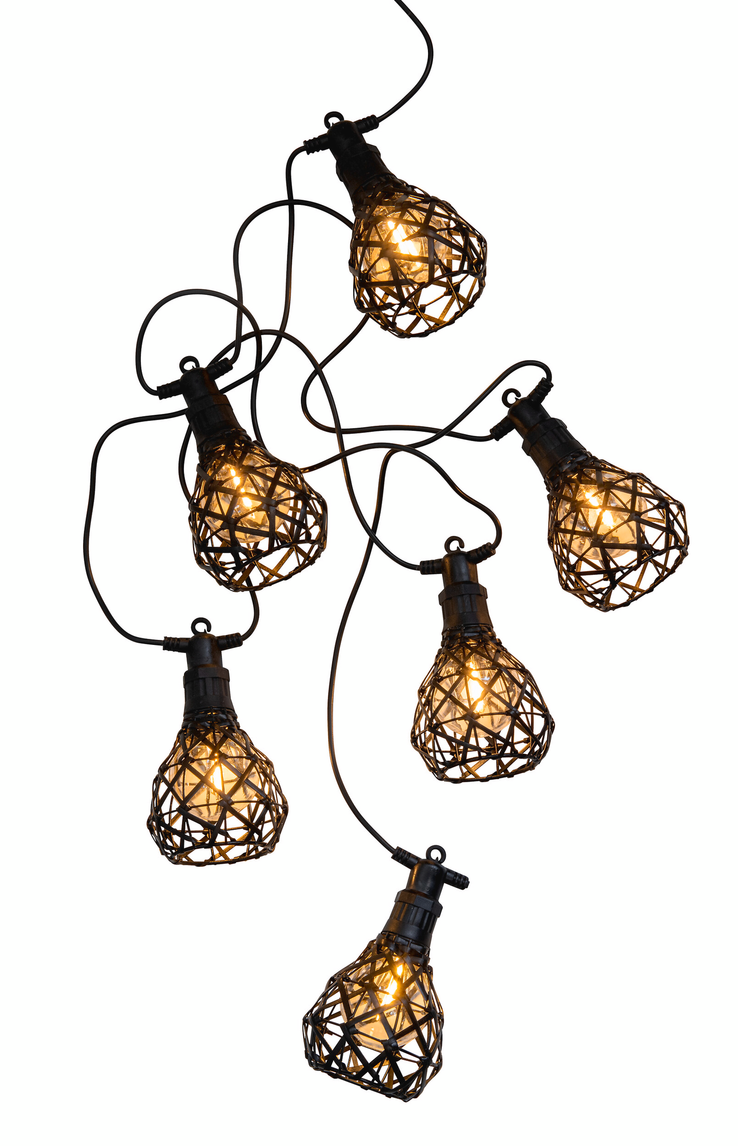 Led-rottinkilyhdyt Airam Boho 6kpl musta