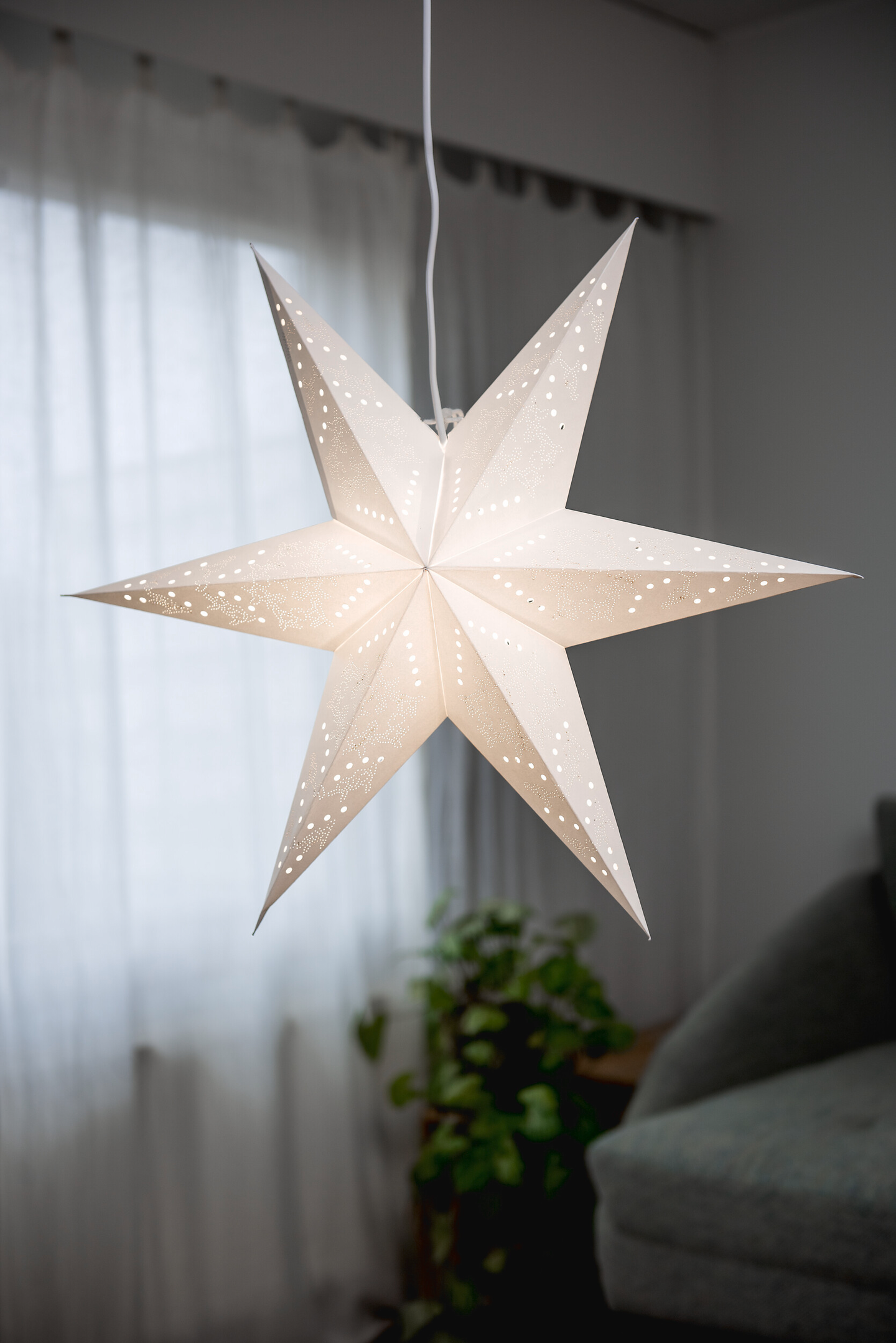 Paperitähti Airam Ruska 58cm valkoinen