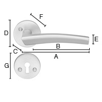 Sisäovenpainike Beslagsboden Spar B290KMNS harjattu kromi