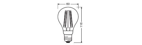 Led-liiketunnistinlamppu OSRAM STAR+ CLA 806lm 2700K E27 kirkas lasi