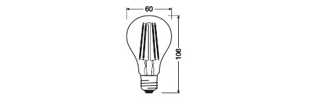 Led-vakiolamppu OSRAM Star+ CLA 7,3W 806lm 2700K E27 kirkas Sensor
