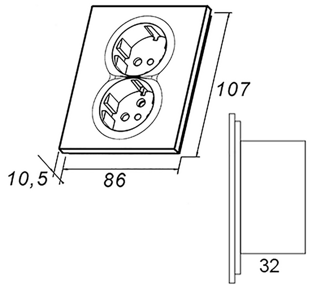Pistorasia Elko Plus 2S/16A/440V/IP21 uppoasennus Ocean Plastic musta
