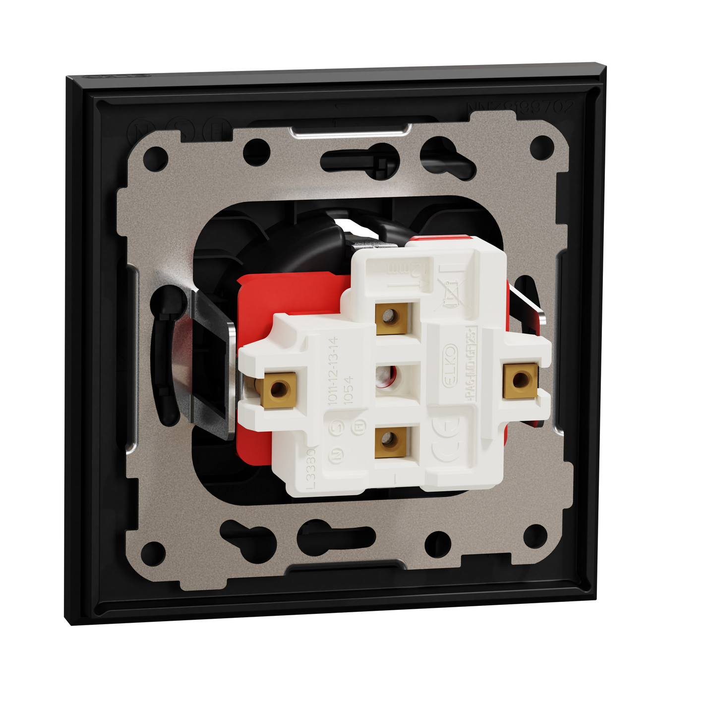 Pistorasia Elko Plus 1S/16A/250V/IP21 uppoasennus Ocean Plastic musta