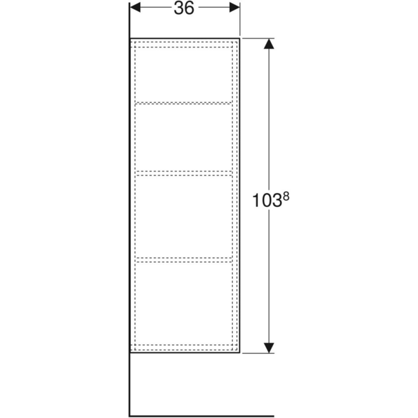 Puolikorkea kaappi IDO Sense Art L36,6xK103,8xS36cm valkoinen