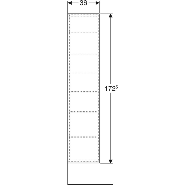 Korkea kaappi IDO Sense Art L36,6xK172,5xS36cm ovella ja sisäpeilillä laava