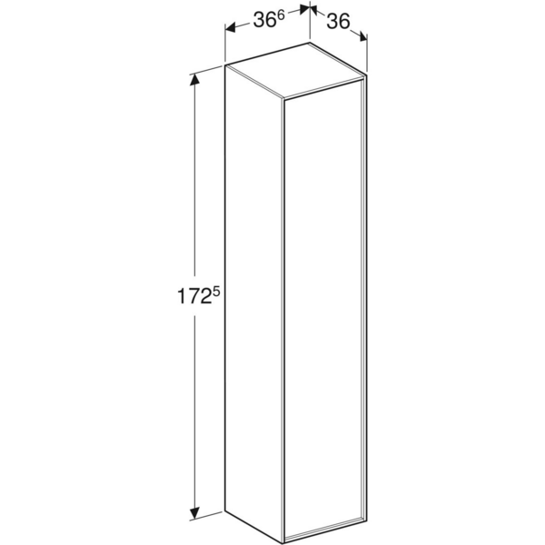 Korkea kaappi IDO Sense Art L36,6xK172,5xS36cm ovella ja sisäpeilillä laava