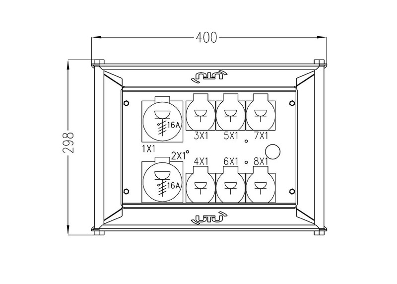 Työmaakeskus UTU Mopsi 32.0123 32A IP44 alumiini