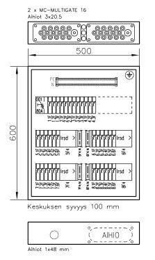 Ryhmäkeskus UTU uppo/pinta Bulldog 3836 V 50A IP30