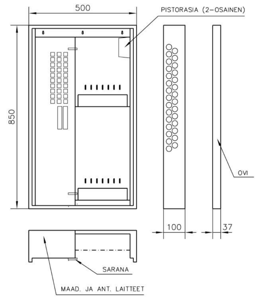 Data-asennuskotelo UTU Boxer/Bulldog IT-osa 850 IP30