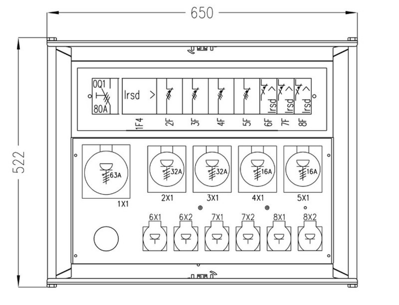 Työmaakeskus UTU Mopsi 63.1226 63A IP44 alumiini
