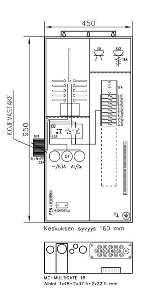 Mittauskeskus varavoima UTU Collie 3806P63 1T+PRG 50A IP34 Fe