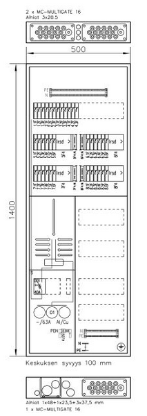 Mittauskeskus UTU uppo/pinta Boxer 3436P63 V 35A IP30