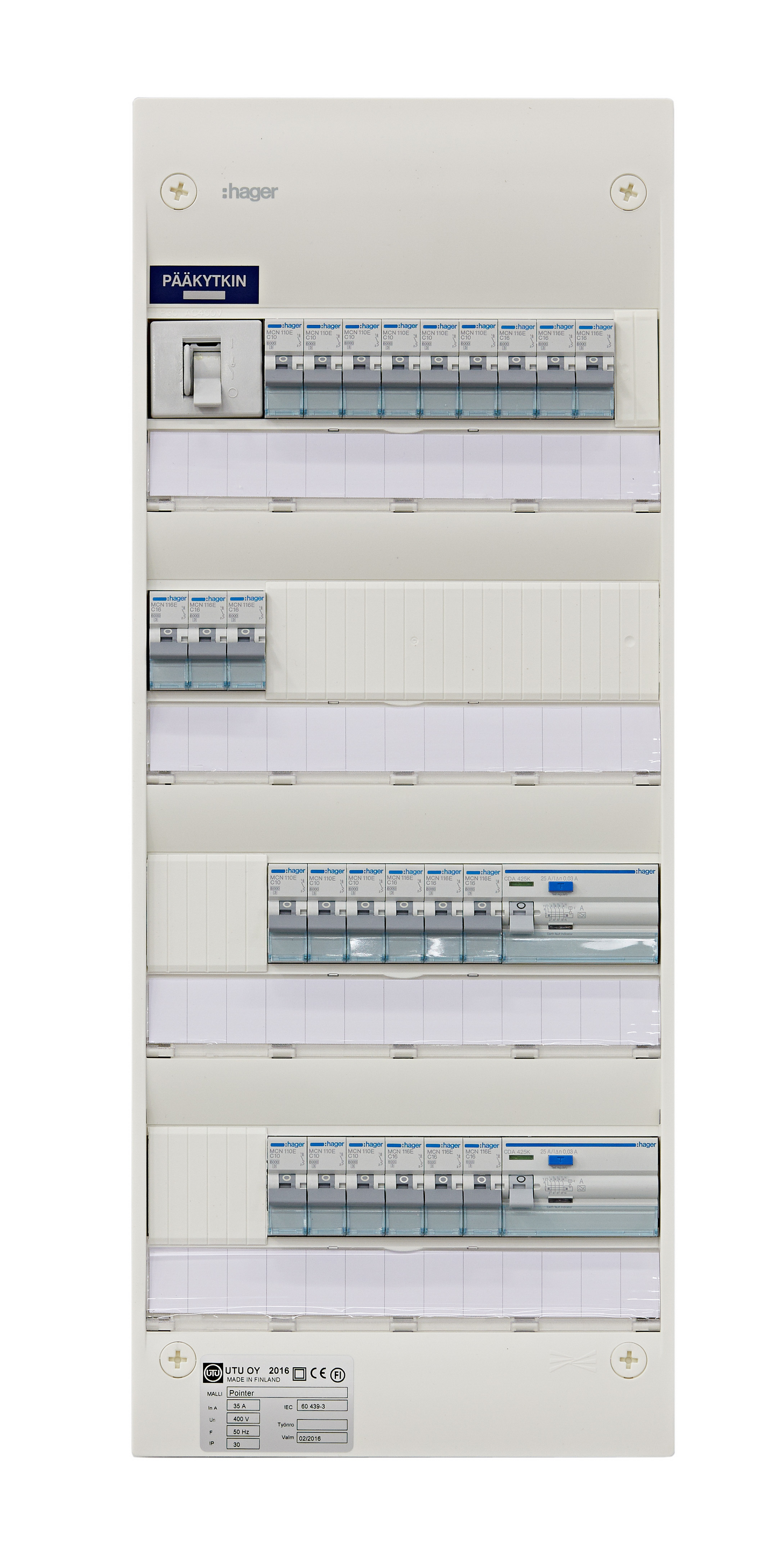 Ryhmäkeskus UTU Pointer pinta 3424 35A IP30 polystyreeni