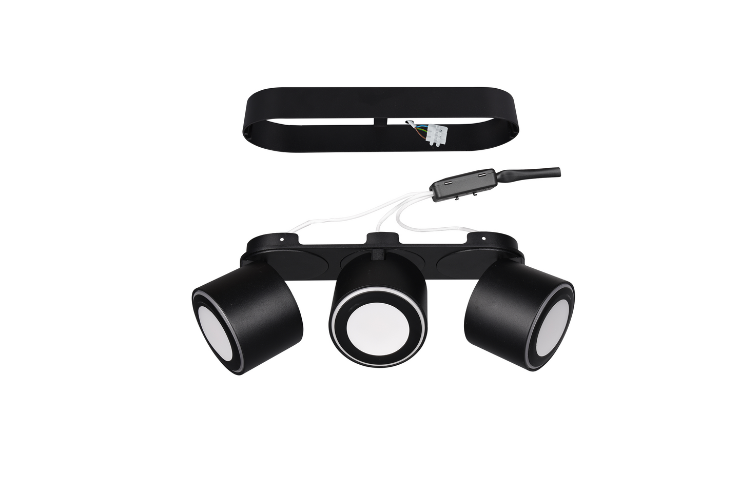 Uppo-/pintaspotti TRIO Taurus led 3x450lm 3-osainen mattamusta