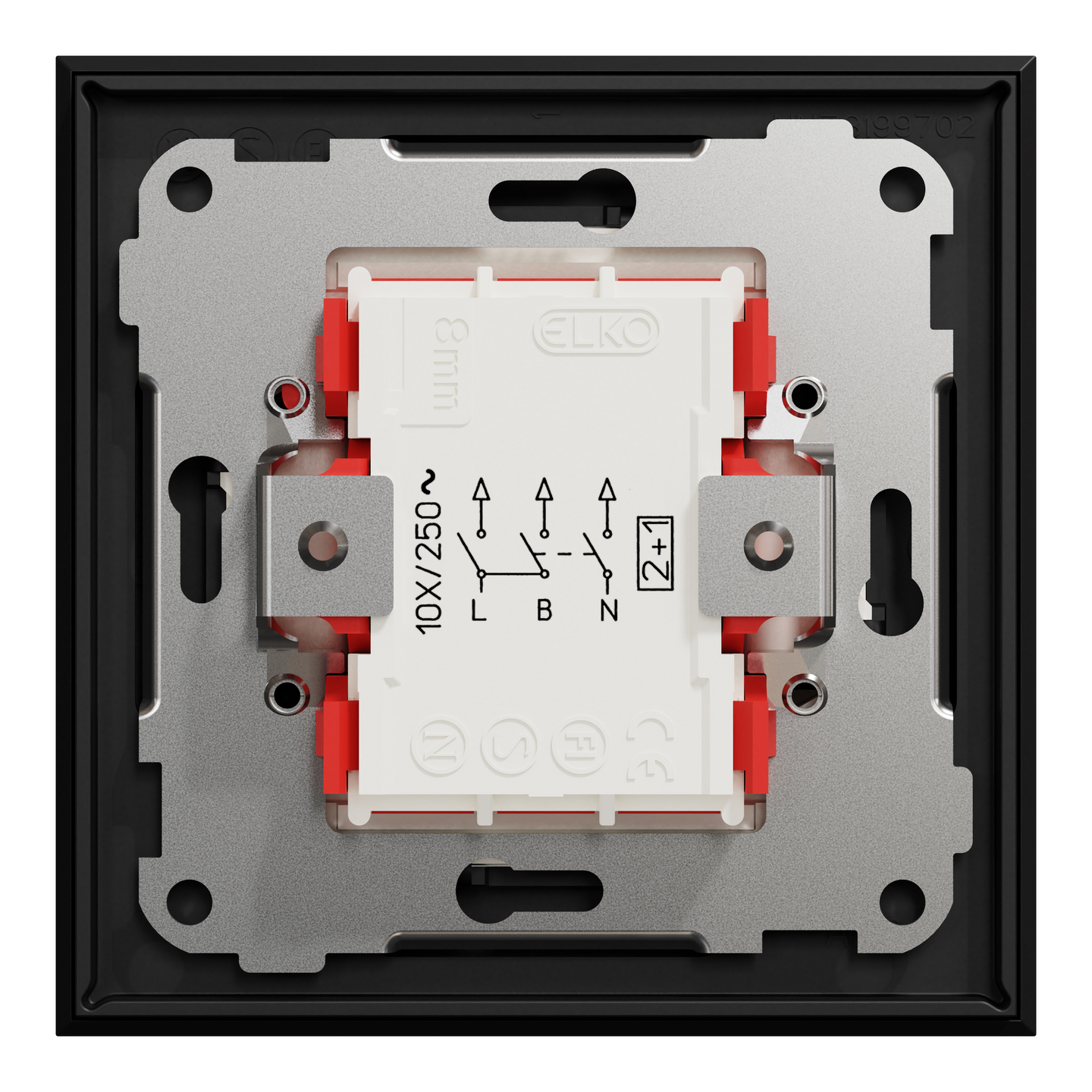 Kytkin Elko Plus 2+1/16A/IP21 uppoasennus Ocean Plastic musta