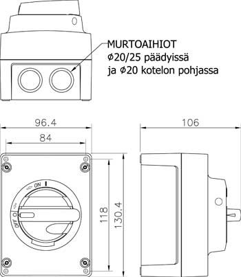 Turvakytkin Katko KUM316U 3x16A 7,5KW