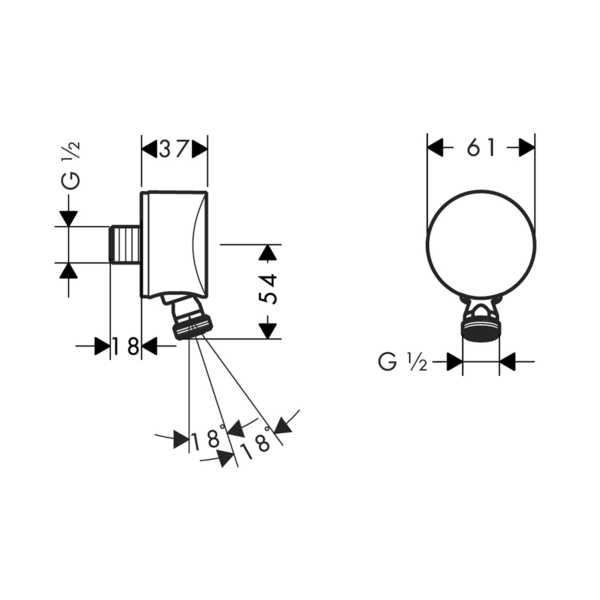 Seinäliitin Hansgrohe 27506000 Fix Fit