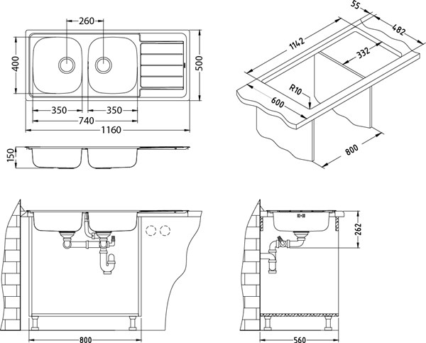 Keittiöallas Alveus Line 100 rst