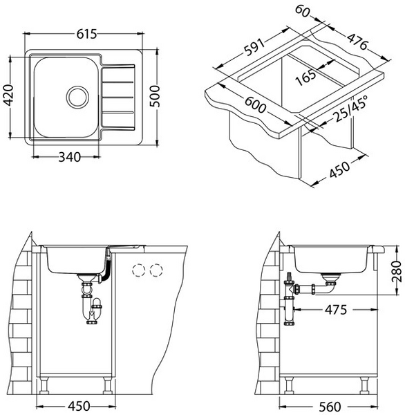 Keittiöallas Alveus Line 110 rst