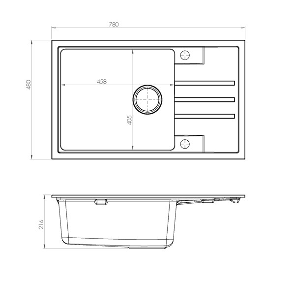 Keittiöallas Alveus Intermezzo 130 Carbon Komposiitti