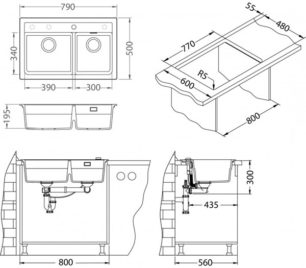 Keittiöallas Alveus Atrox 50 Carbon Komposiitti