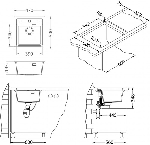 Keittiöallas Alveus Atrox 20 Carbon Komposiitti